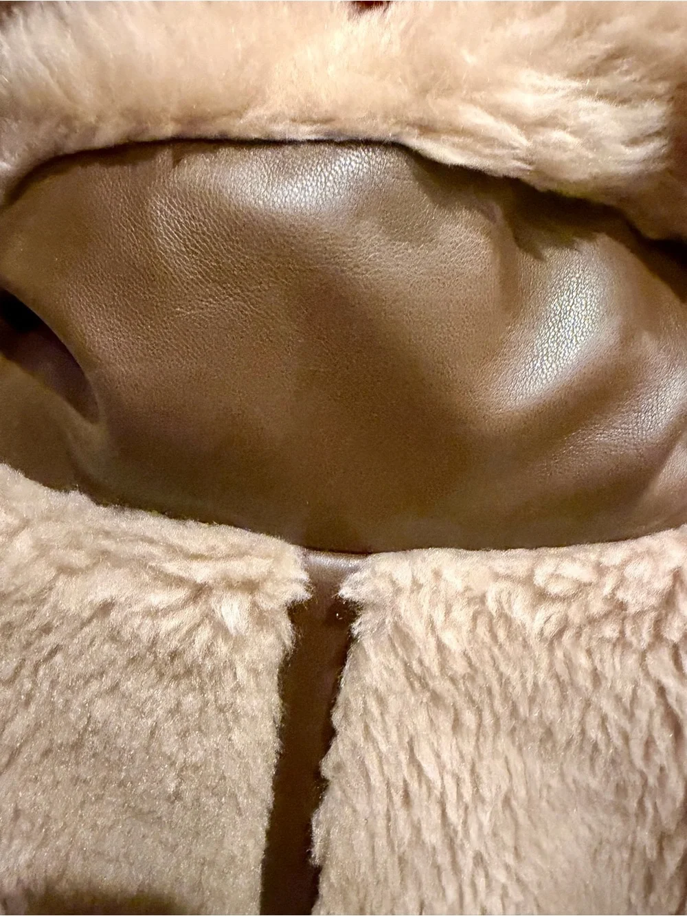 American Eagle Outfitters Cream Faux Shearling Zip Jacket